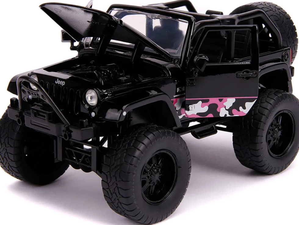 2007 Jeep Wrangler Black Extra Wheels Just Trucks Series 1/24 Diecast Model Car Jada 31560