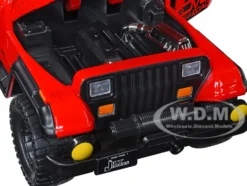 1992 Jeep Wrangler DV8 Off-Road Red Matt Black Stripes Extra Wheels Just Trucks Series 1/24 Diecast Model Car Jada 33851