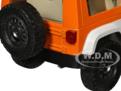 2017 Jeep Wrangler Orange Metallic White Orange M&M Diecast Figure M&M's Hollywood Rides Series 1/24 Diecast Model Car Jada 34401