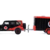 2012 Jeep Wrangler Unlimited "Diablo Sport" Black with Red Graphics and Small Cargo Trailer "Hitch & Tow" Series 33 1/64 Diecast Model Cars by Greenlight