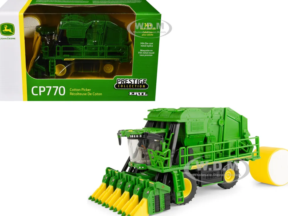 John Deere CP770 Cotton Picker Green with Cotton Bale "Prestige Collection" Series 1/64 Diecast Model by ERTL TOMY