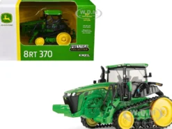 John Deere 8RT 370 Tractor with Tracks Green with Yellow Stripes "Prestige Collection" Series 1/64 Diecast Model by ERTL TOMY