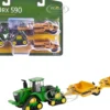John Deere 9RX 590 Tractor Green with Two 1812D C Scrapers Yellow 1/64 Diecast Model by ERTL TOMY