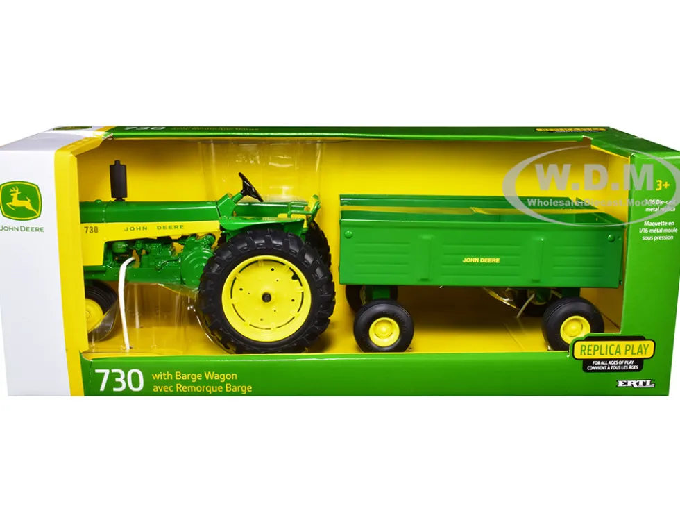 John Deere 730 Tractor Barge Wagon 1/16 Diecast Models ERTL TOMY 45686