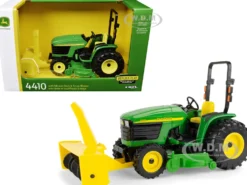 John Deere 4410 Tractor Green with Mower Deck and Snow Blower "Replica Play" Series 1/16 Diecast Model by ERTL TOMY