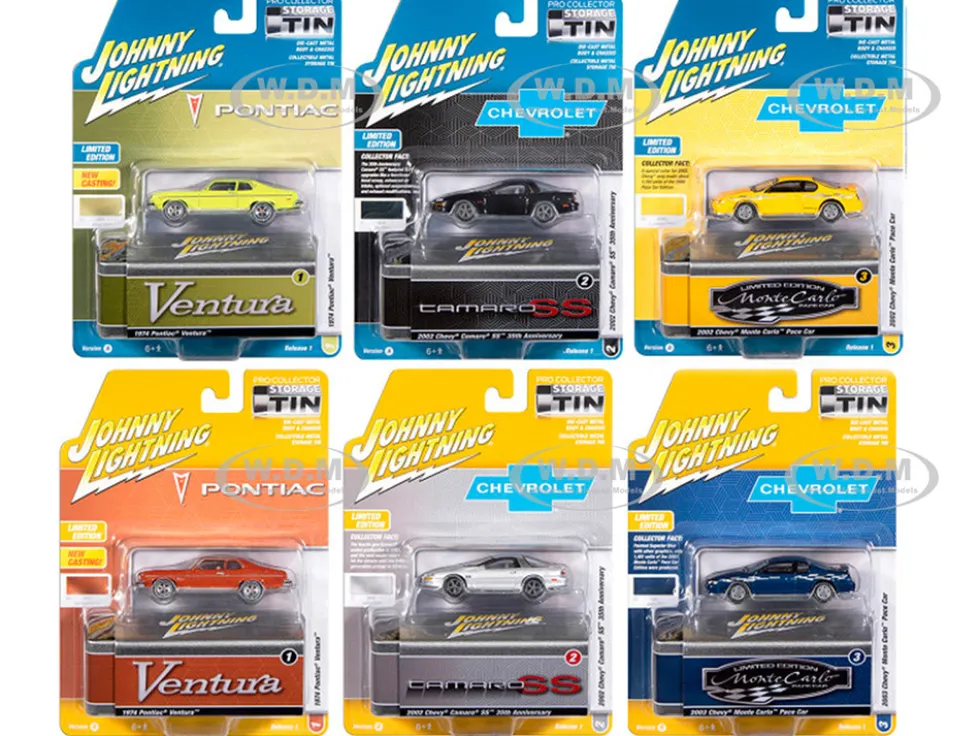 Johnny Lightning Collector's Tin 2026 Set of 6 Cars Release 1 Limited Edition 1/64 Diecast Model Cars by Johnny Lightning