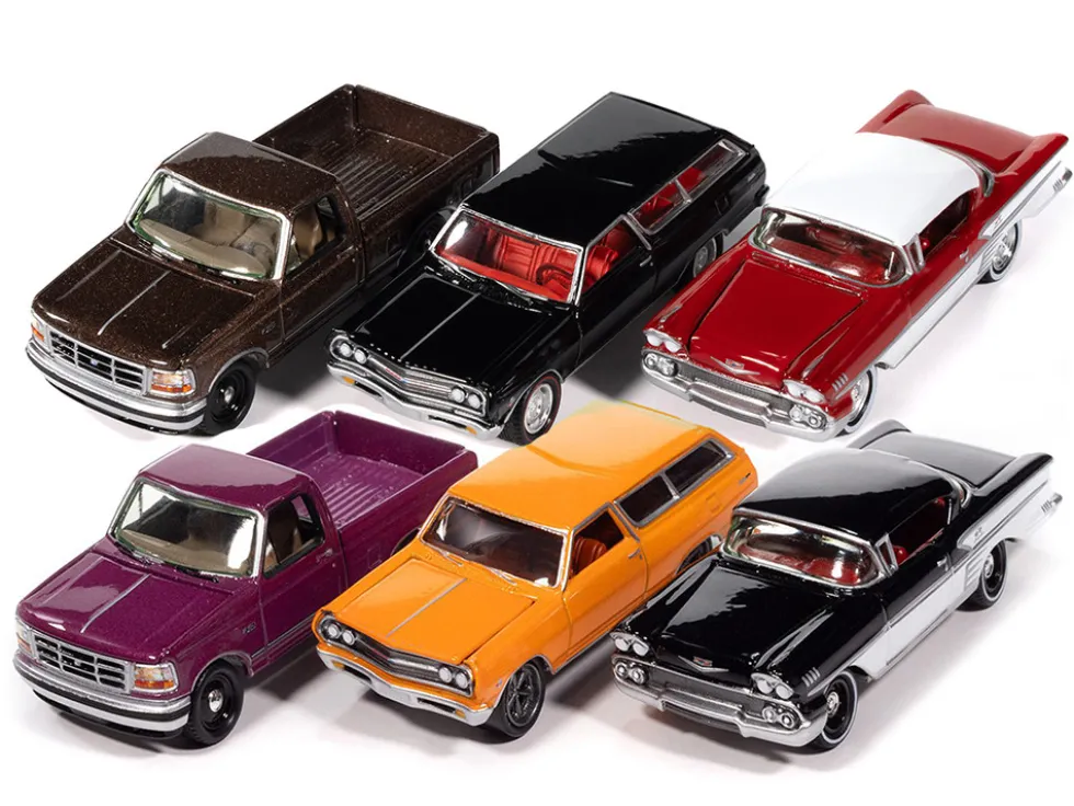 Johnny Lightning Collector's Tin 2025 Set of 6 Cars Release 2 Limited Edition 1/64 Diecast Model Cars by Johnny Lightning