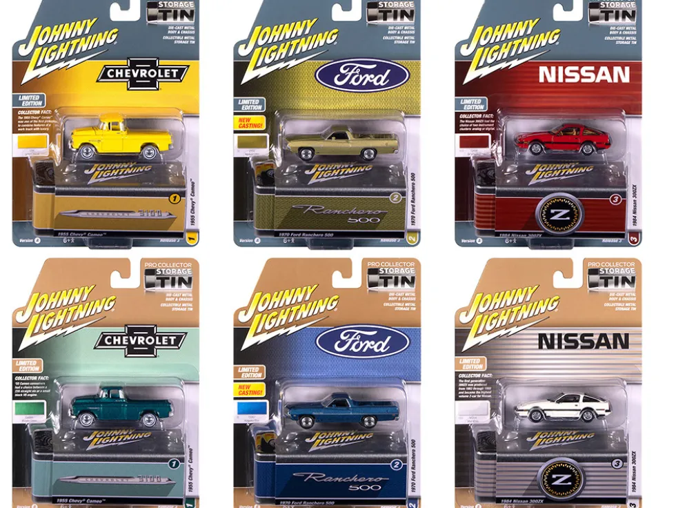 Johnny Lightning Collector's Tin 2025 Set of 6 Cars Release 3 Limited Edition 1/64 Diecast Model Cars by Johnny Lightning