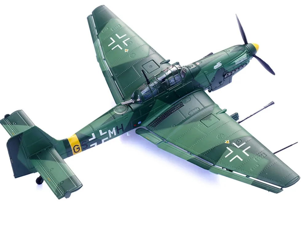 Junkers Ju 87G1 Stuka Bomber Aircraft "10.(Pz)/SG 2 Immelmann, GS+MH, Dubno, Ukraine" (1944) German Luftwaffe "Wing" Series 1/72 Diecast Model by Panzerkampf
