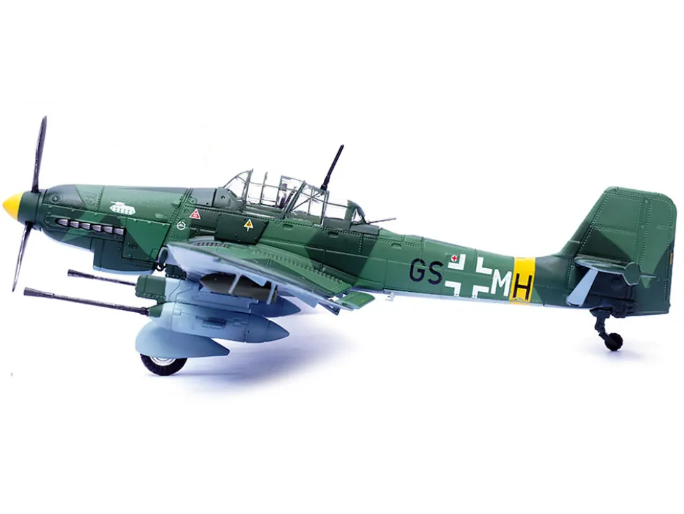 Junkers Ju 87G1 Stuka Bomber Aircraft "10.(Pz)/SG 2 Immelmann, GS+MH, Dubno, Ukraine" (1944) German Luftwaffe "Wing" Series 1/72 Diecast Model by Panzerkampf