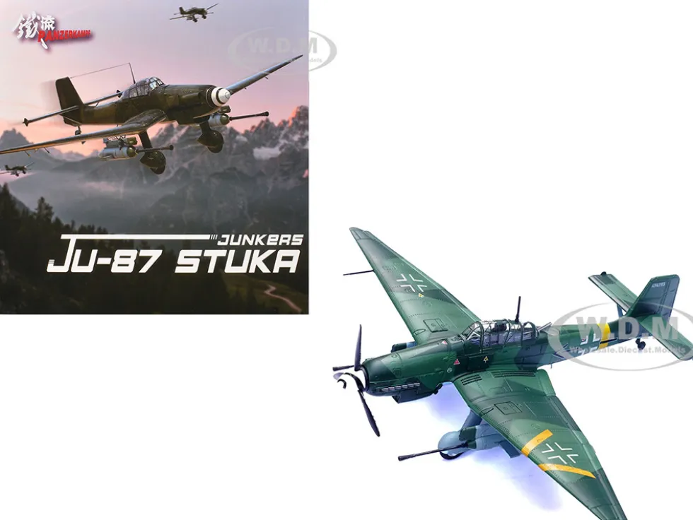 Junkers Ju 87G2 Stuka Bomber Aircraft "10.(Pz)/SG 2 Immelmann, Oberst Hans-Ulrich Rudel, Slovakia" (1944) German Luftwaffe "Wing" Series 1/72 Diecast Model by Panzerkampf