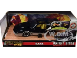 KARR Black Silver with Light Knight Rider 1982 TV Series Hollywood Rides Series 1/24 Diecast Model Car Jada 31115