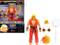 Ken 6 Moveable Figure with Accessories and Alternate Head and Hands Ultra Street Fighter II The Final Challengers 2017 Video Game Model Jada 34218