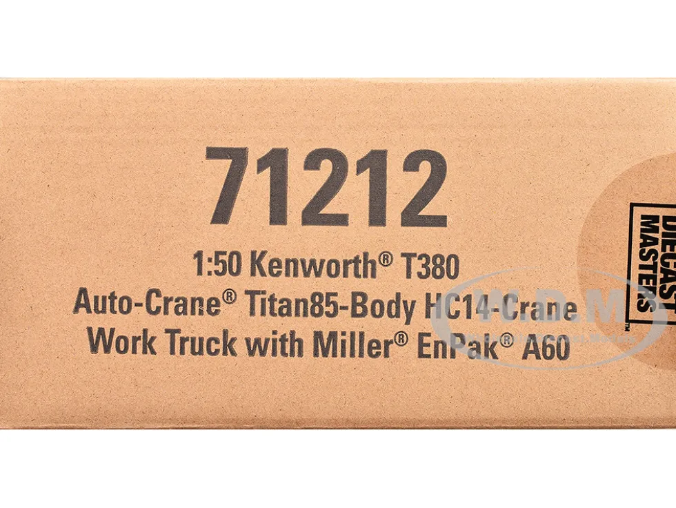 Kenworth T380 Auto-Crane Titan 85-Body HC14-Crane Work Truck with Miller EnPak White "Transport Series" 1/50 Diecast Model by Diecast Masters