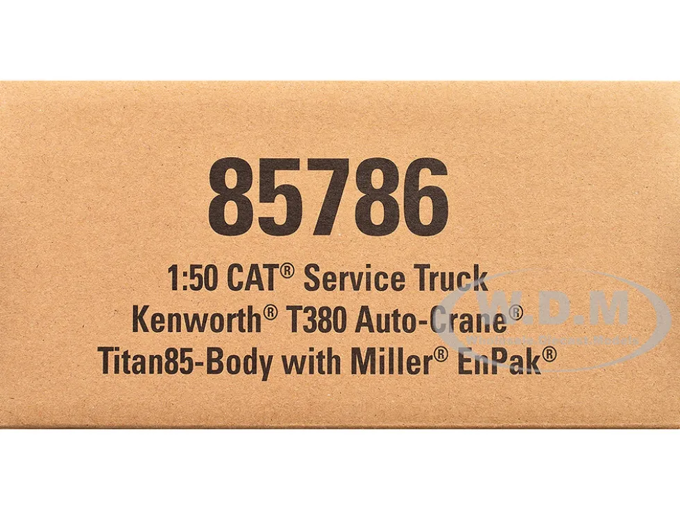 Kenworth T380 Auto-Crane Titan 85 Truck with Miller EnPak White "Transport Series" 1/50 Diecast Model by Diecast Masters