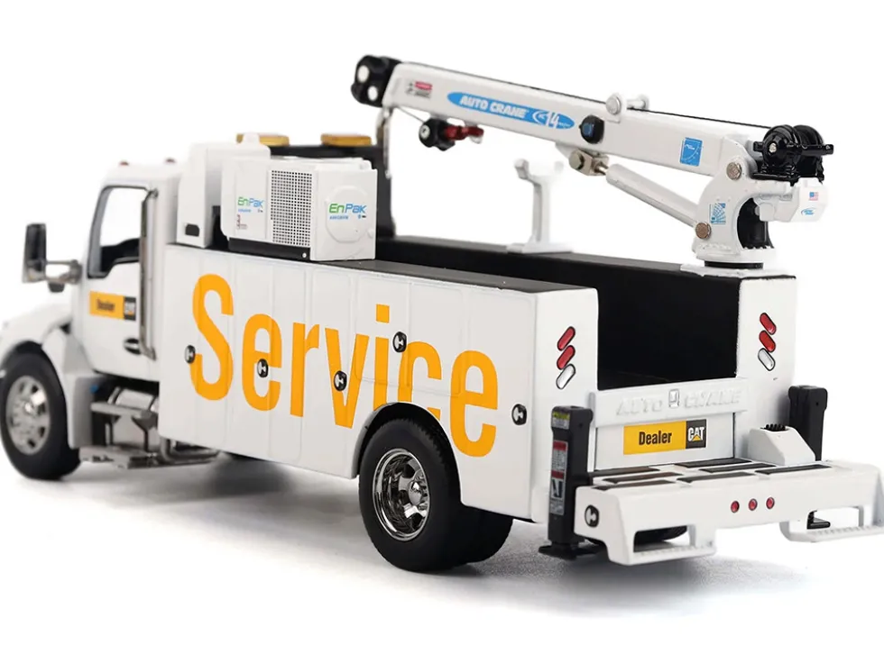 Kenworth T380 Auto-Crane Titan 85 Truck with Miller EnPak White "Transport Series" 1/50 Diecast Model by Diecast Masters