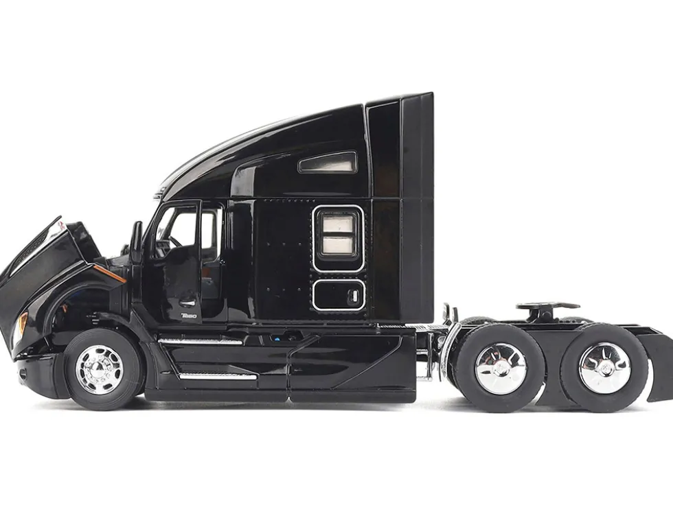 Kenworth T680 76" High Roof Sleeper Cab Truck Tractor Black "Transport Series" 1/50 Diecast Model by Diecast Masters