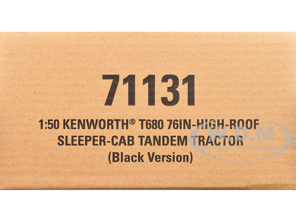Kenworth T680 76" High Roof Sleeper Cab Truck Tractor Black "Transport Series" 1/50 Diecast Model by Diecast Masters