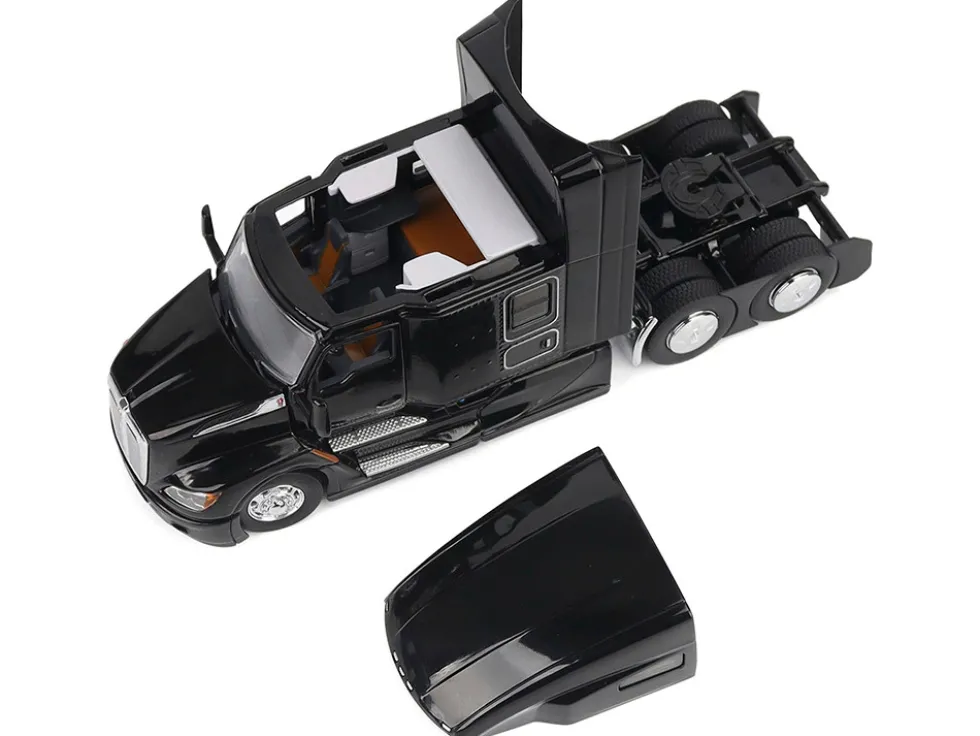 Kenworth T680 76" High Roof Sleeper Cab Truck Tractor Black "Transport Series" 1/50 Diecast Model by Diecast Masters