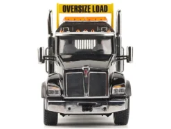Kenworth T880 SBFA Tridem Truck with Trail King HDG Lowboy Trailer Black