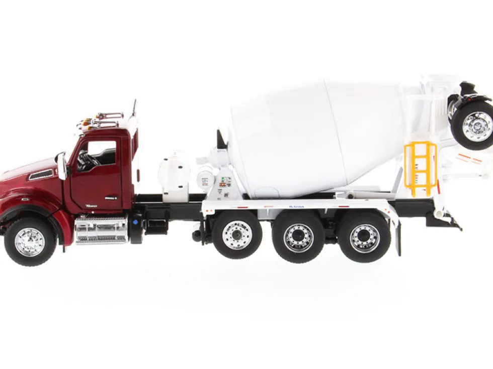 Kenworth T880 SFFA with McNeilus Bridgemaster Mixer Truck Radiant Red White 1/50 Diecast Model Diecast Masters 71062