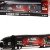 Kenworth T2000 Transporter Black OPTIMA Batteries The Ultimate Power Source Hobby Exclusive Series 1/64 Diecast Model Greenlight 30378