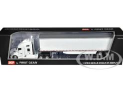 Kenworth T680 with 76 High Roof Sleeper and 53 Smooth Sided Dry Goods Trailer White 1/64 Diecast Model DCP/First Gear 60-1762