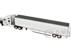 Kenworth T680 with 76 High Roof Sleeper and 53 Smooth Sided Dry Goods Trailer White 1/64 Diecast Model DCP/First Gear 60-1762