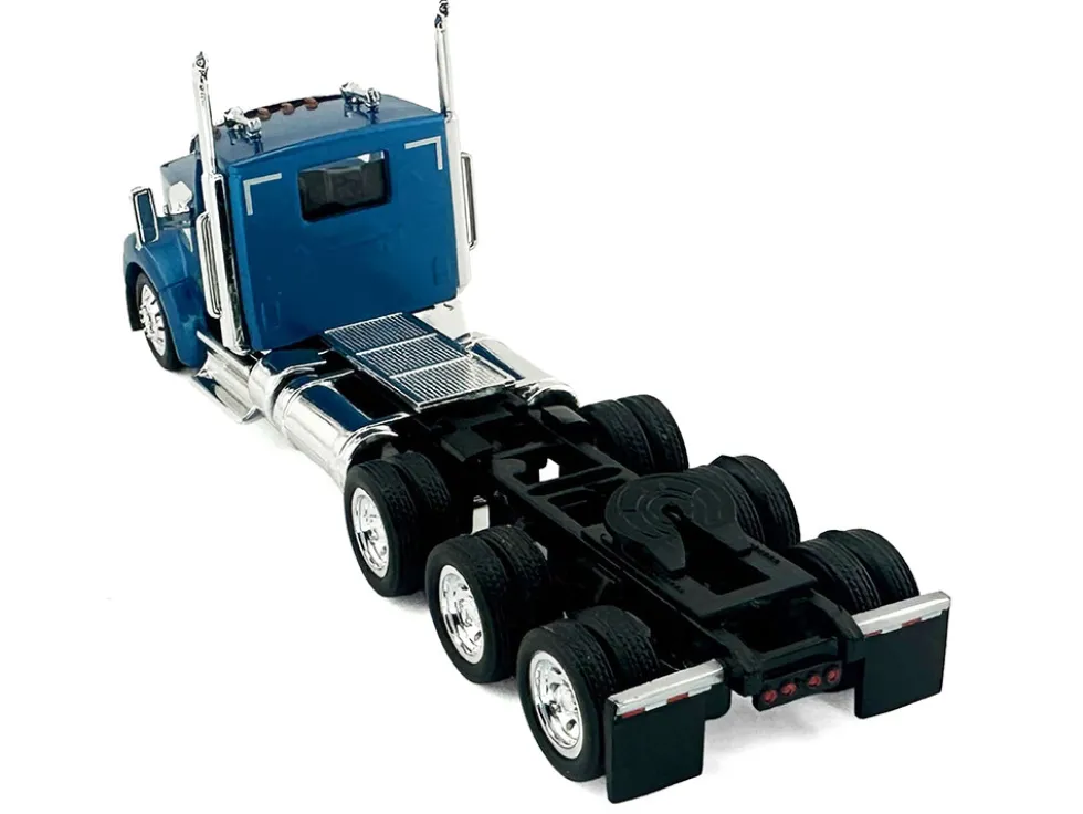 Kenworth W990 3-Axel Day Cab Blue Metallic 1/87 (HO) Plastic Model Car by HO Logistics
