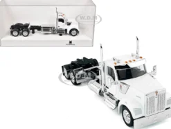 Kenworth W990 2-Axel Day Cab White 1/87 (HO) Plastic Model Car by HO Logistics