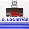 Kenworth W900L Truck Tractor with Sleeper Cab Red and Covered Grain Trailer White with Red Tarp Combo Set 1/87 (HO) Plastic Model Car by HO Logistics