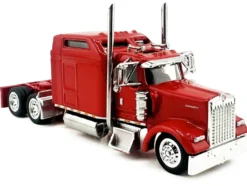 Kenworth W900L Truck Tractor with Sleeper Cab Red 1/87 (HO) Plastic Model Car by HO Logistics