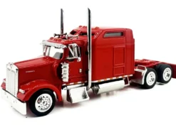 Kenworth W900L Truck Tractor with Sleeper Cab Red 1/87 (HO) Plastic Model Car by HO Logistics