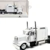 Kenworth W900L Truck Tractor with Sleeper Cab White 1/87 (HO) Plastic Model Car by HO Logistics