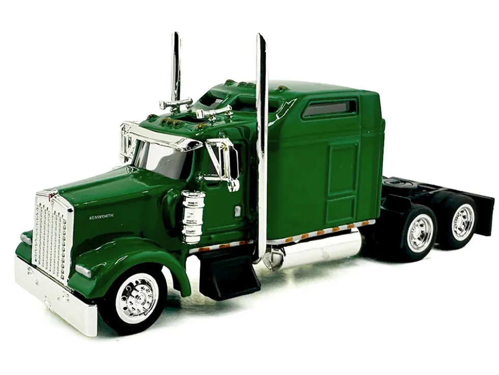 Kenworth W900L Truck Tractor with Sleeper Cab Green 1/87 (HO) Plastic Model Car by HO Logistics