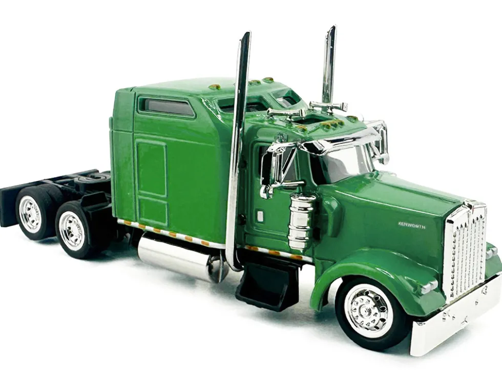 Kenworth W900L Truck Tractor with Sleeper Cab Lime Green 1/87 (HO) Plastic Model Car by HO Logistics