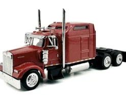 Kenworth W900L Truck Tractor with Sleeper Cab Red Metallic 1/87 (HO) Plastic Model Car by HO Logistics