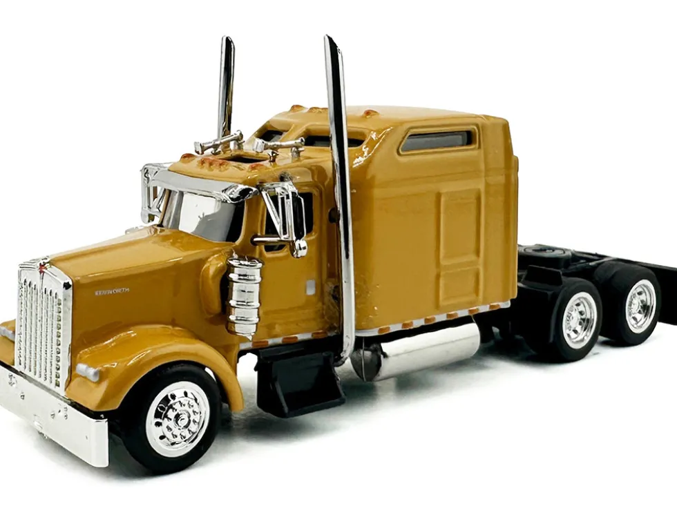Kenworth W900L Truck Tractor with Sleeper Cab Yellow 1/87 (HO) Plastic Model Car by HO Logistics