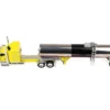 Kenworth W900L with 60" Aerodyne Sleeper and Brenner Tank Trailer "Double C Transport" Yellow 1/64 Diecast Model by DCP/First Gear