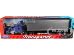 Kenworth W900 Truck Blue with Gray Container 1/32 Diecast Model by Welly