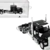 Kenworth W990 with Flat Top Sleeper Cab Black 1/87 (HO) Plastic Model Car by HO Logistics