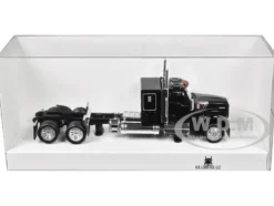 Kenworth W990 with Flat Top Sleeper Cab Black 1/87 (HO) Plastic Model Car by HO Logistics