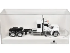 Kenworth W990 with Flat Top Sleeper Cab White 1/87 (HO) Plastic Model Car by HO Logistics
