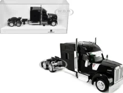 Kenworth W990 with Stand Up Sleeper Cab Black 1/87 (HO) Plastic Model Car by HO Logistics