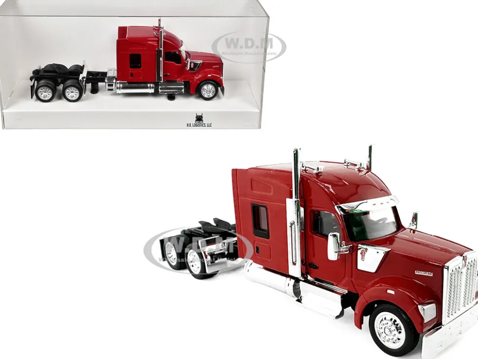 Kenworth W990 with Stand Up Sleeper Cab Red 1/87 (HO) Plastic Model Car by HO Logistics