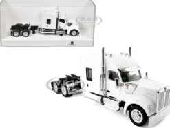 Kenworth W990 with Stand Up Sleeper Cab White 1/87 (HO) Plastic Model Car by HO Logistics