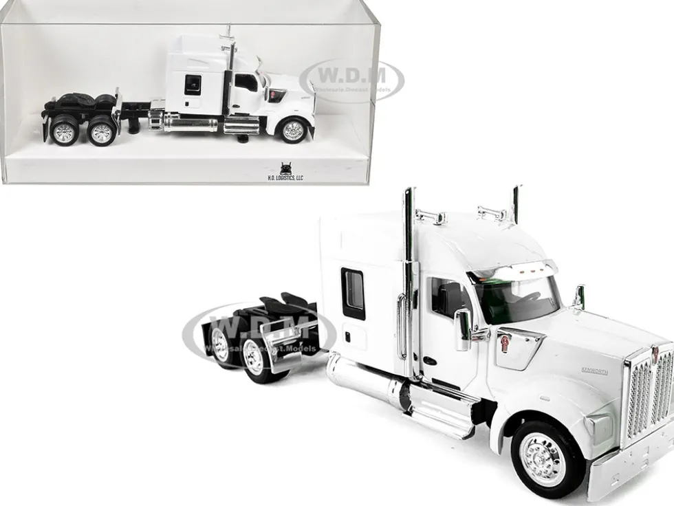 Kenworth W990 with Stand Up Sleeper Cab White 1/87 (HO) Plastic Model Car by HO Logistics