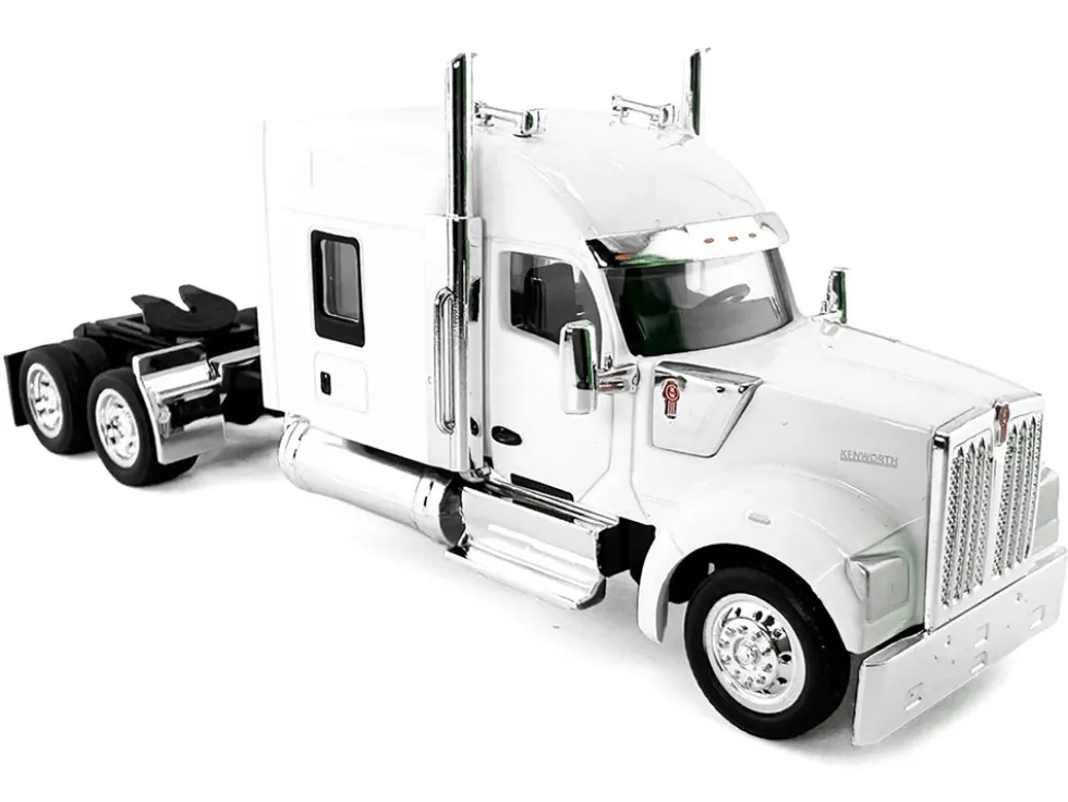 Kenworth W990 with Stand Up Sleeper Cab White 1/87 (HO) Plastic Model Car by HO Logistics