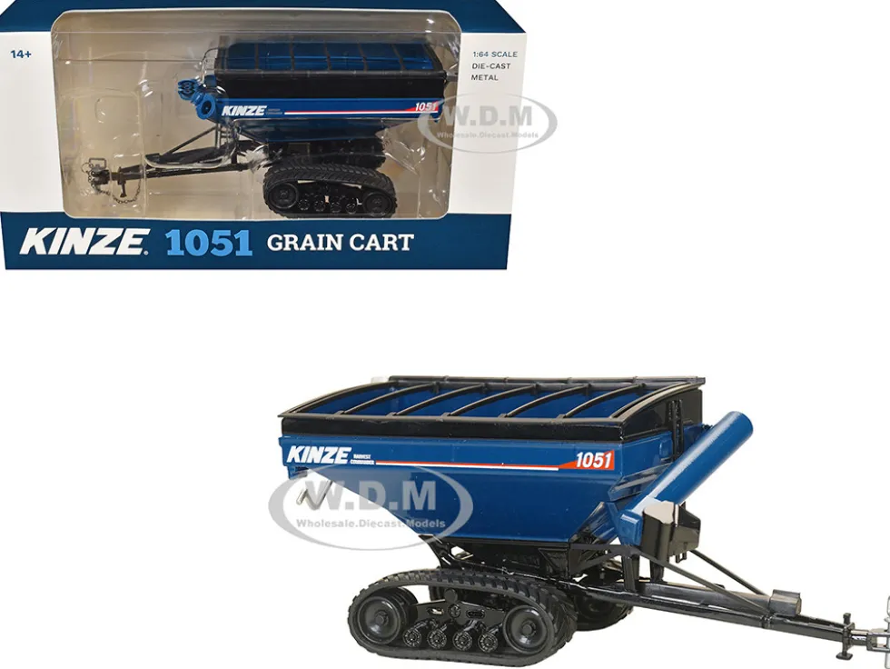 Kinze 1051 Grain Cart with Tracks Blue 1/64 Diecast Model by SpecCast
