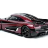 2017 Koenigsegg Agera RS Deep Red Metallic with Black Stripes 1/18 Model Car by GT Spirit